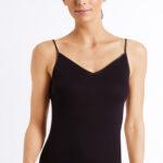 HANRO Cotton Seamless Spaghetti Top mit V-Ausschnitt