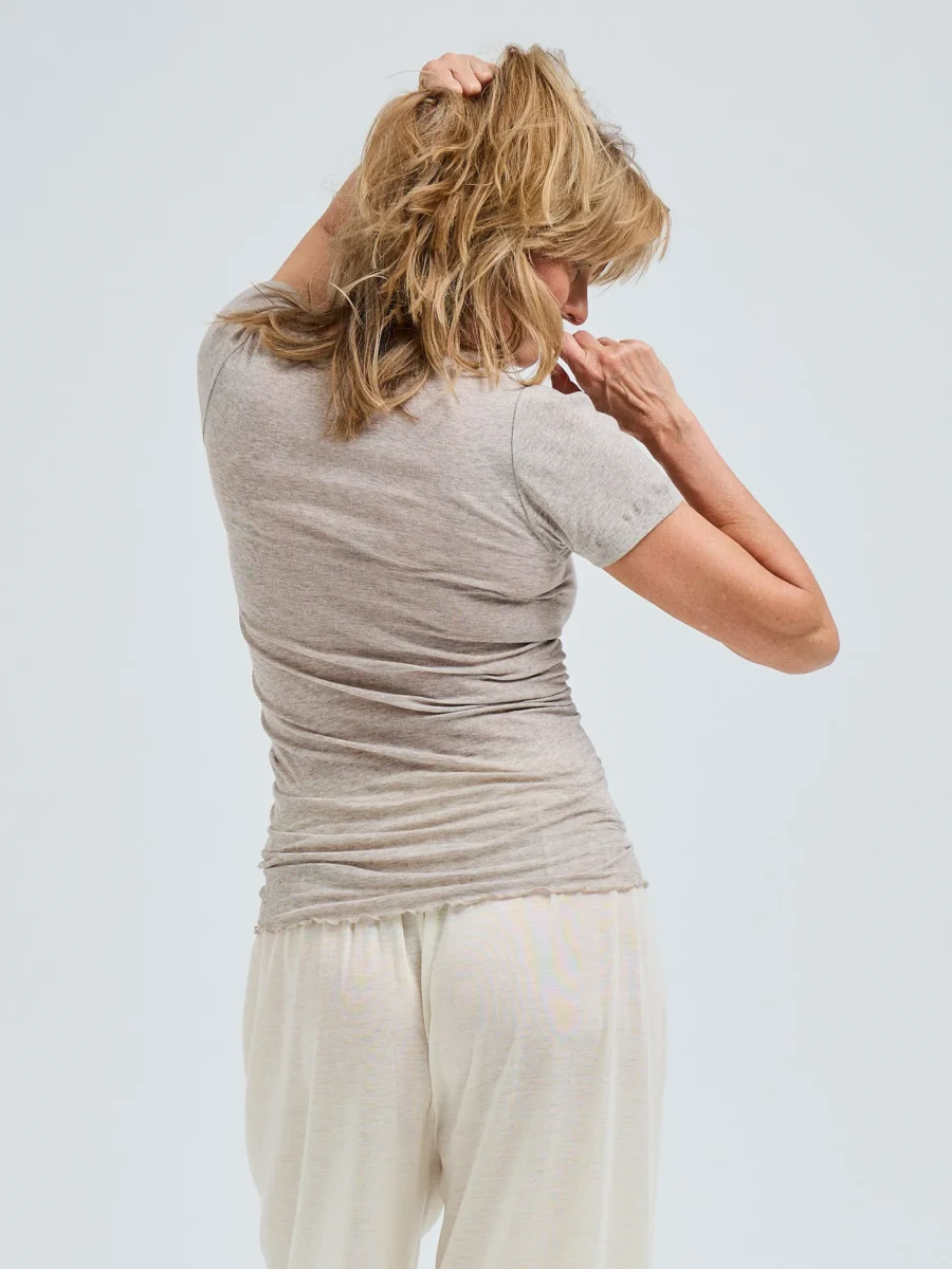 SEAMLESS BASIC Cotton Roseanna Kurzarmshirt Desert Melange – Bild 5