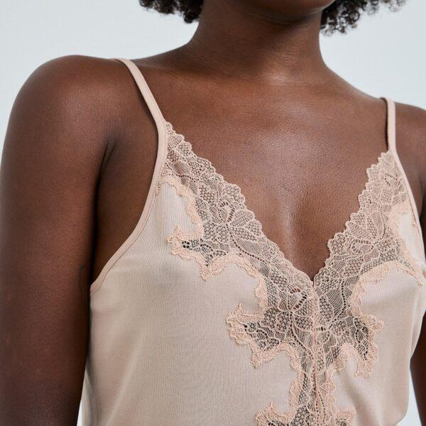 SEAMLESS BASIC Lace Silk Cami Mulberry Seide Rosie Beige w. Rosie Beige