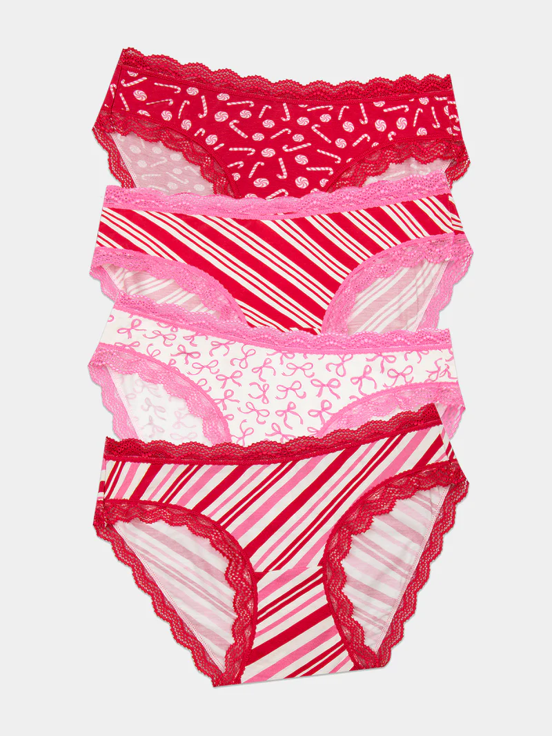 STRIPE & STARE Das Original Knicker Viererpack Slip Candy Cane Wishes 1 STRIPE & STARE Das Original Knicker Viererpack Slip Candy Cane Wishes