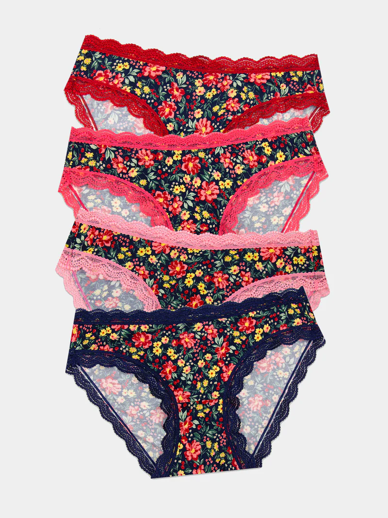 STRIPE & STARE Das Original Knicker Viererpack Slip Cherry Bloom 1 STRIPE & STARE Das Original Knicker Viererpack Slip Cherry Bloom