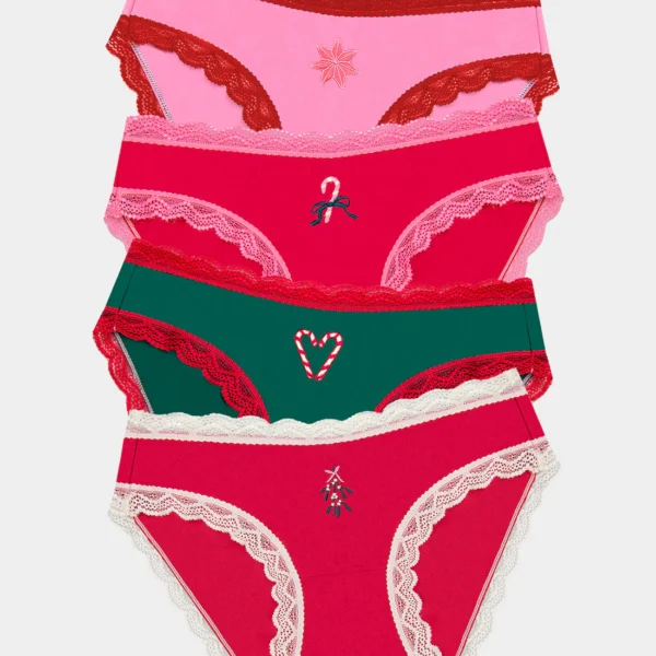 STRIPE & STARE Das Original Knicker Viererpack Slip Mistletoe Kisses