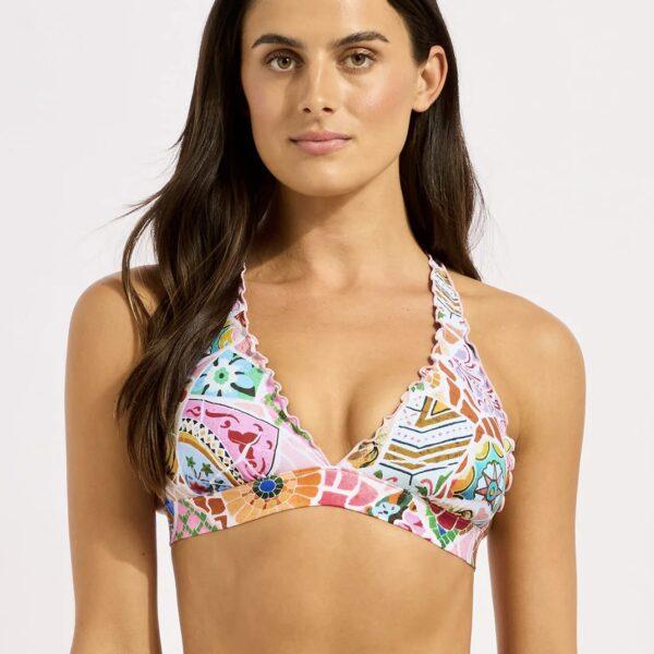 SEAFOLLY Beach Boheme Multi Fit Triangle Bikini Parfait Pink