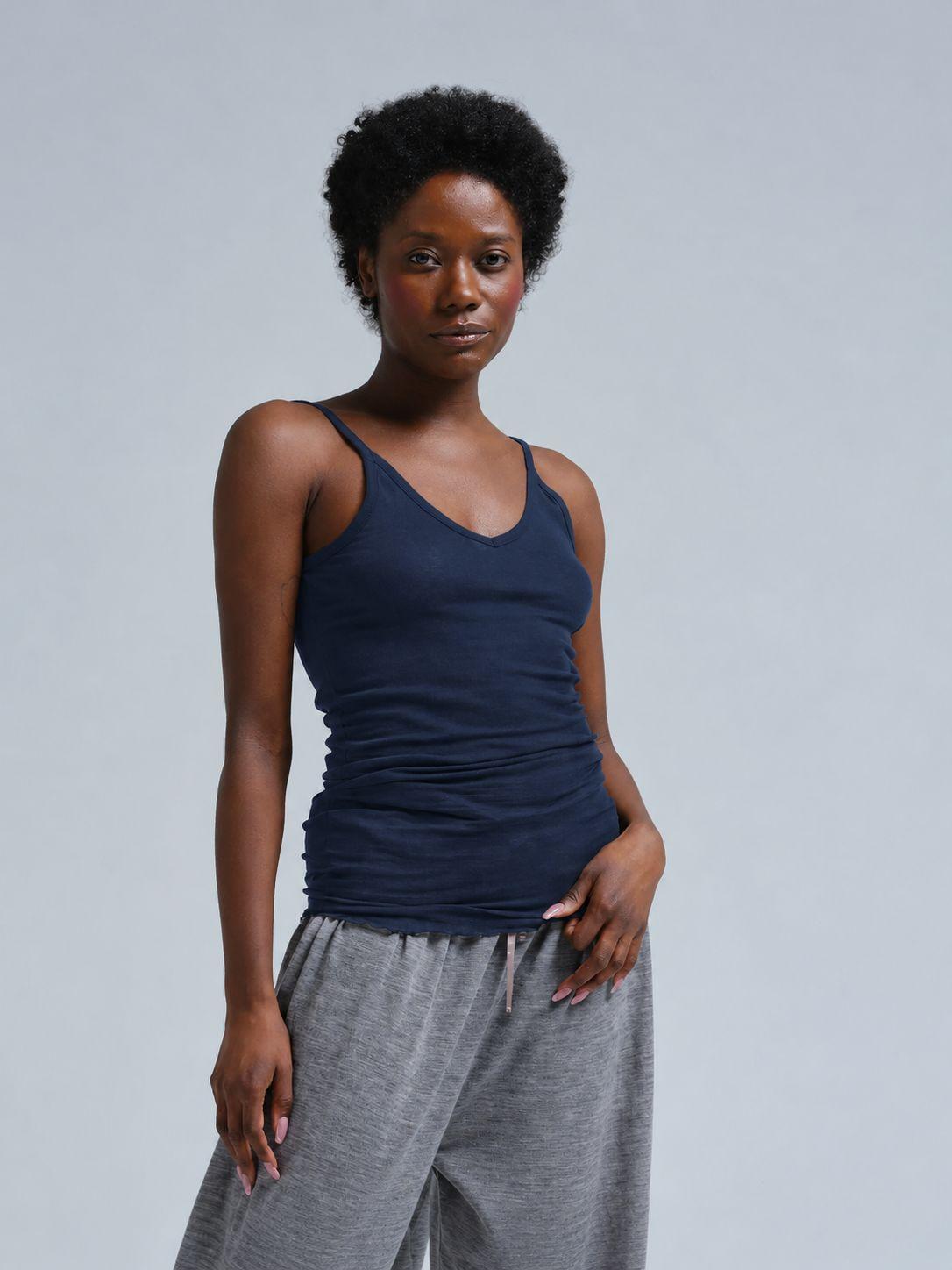 SEAMLESS BASIC Cotton Spaghetti Top Midnight 1 SEAMLESS BASIC Cotton Spaghetti Top Midnight